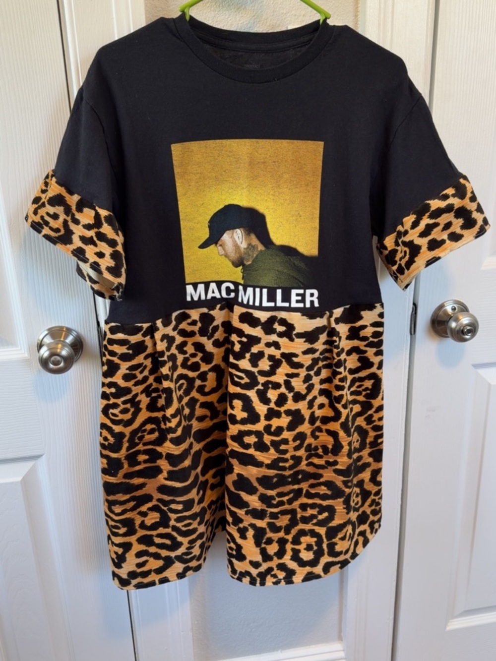 Mac Miller Graphic Tee with Leopard Print